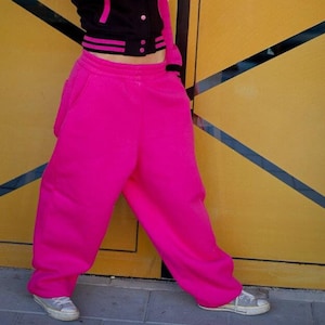 Baggy Pink Sweatpants, High Quality Cotton Pants, Pink Women Pants, Drop crotch Pants, pink loose trousers, plus size pants, baggy clothing