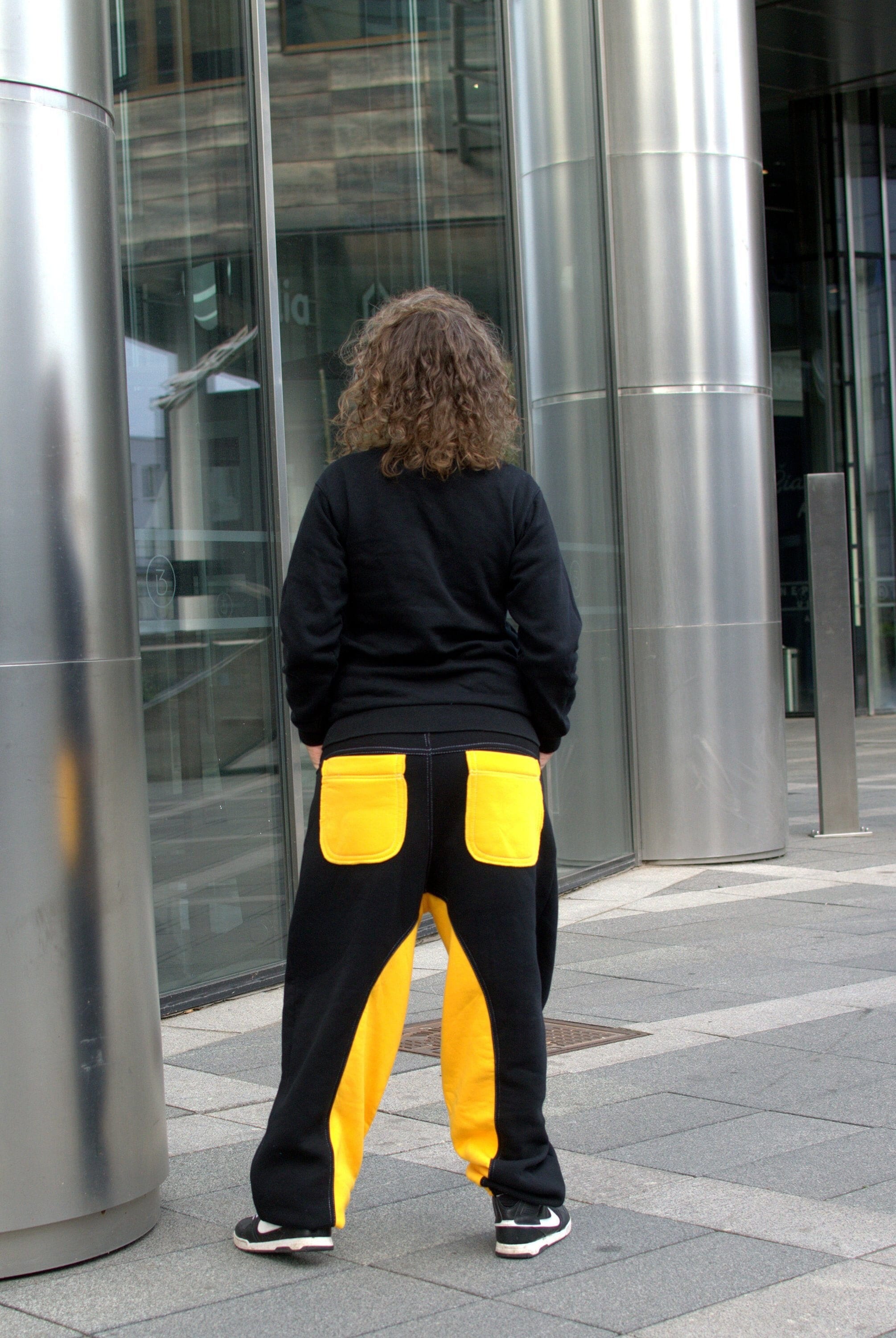 Cotton Sweatpants Black and Yellow Sweats Man Black Yellow Trousers Woman Sport Pants Baggy Sweats Drop Crotch Pants Dance Pants Etsy