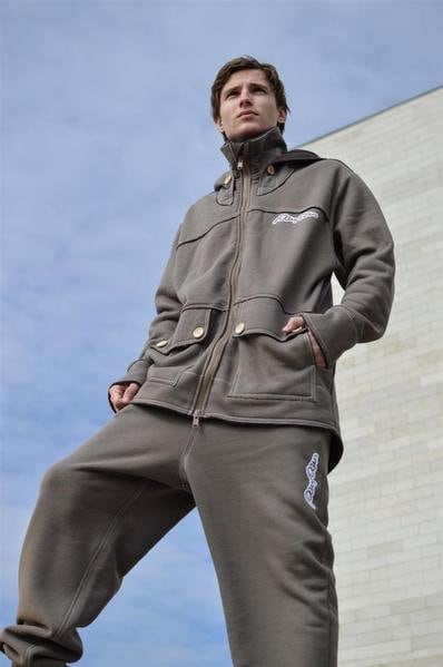 Light Brown Sweatpants, Brown Cotton Unisex Trousers, Drop