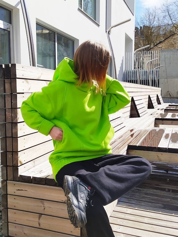 Hoodie - Neon green - Men