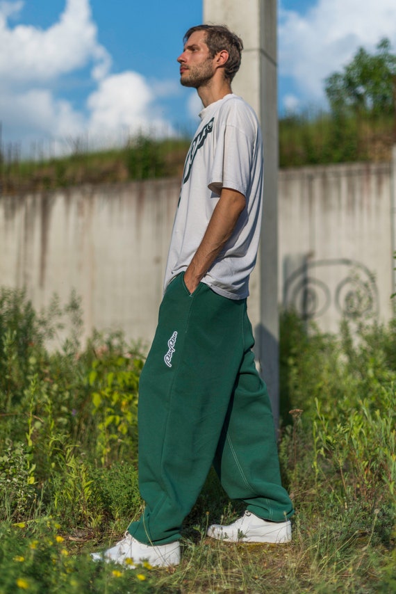 Dark Green Sweatpants, Baggy Sweat Pant Man Woman, Drop Crotch Pants, Green Loose  Pants, Plus Size Pants -  Israel