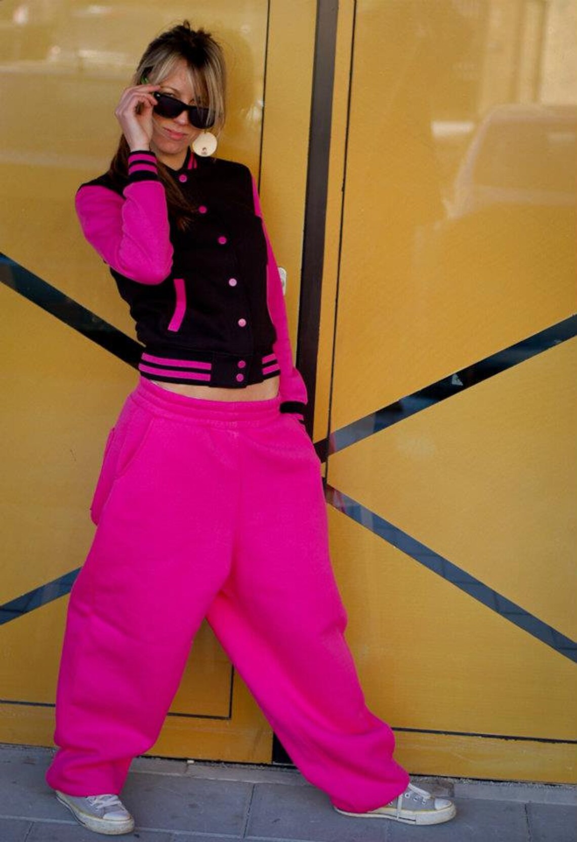  Baggy  Pink  Sweatpants High Quality Cotton Pants  Pink  Women 
