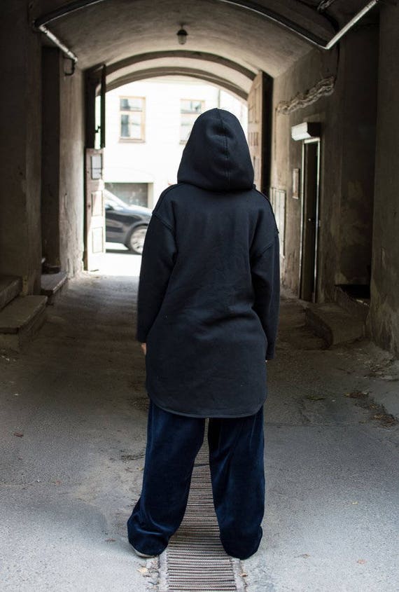 Noir grande capuche capuche Sweat à capuche capuche pour homme, femme, noir surdimensionné zip Sweat à capuche noir long à capuche veste avec poches, Sweat à capuche, vêtements gothique aa1883 Noir grande capuche capuche Sweat à capuche capuche pour homme, femme, noir surdimensionné zip Sweat à capuche noir long à capuche veste avec poches, Sweat à capuche, vêtements gothique aa1883