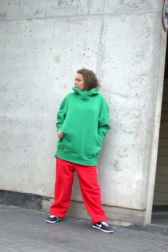 red baggy joggers