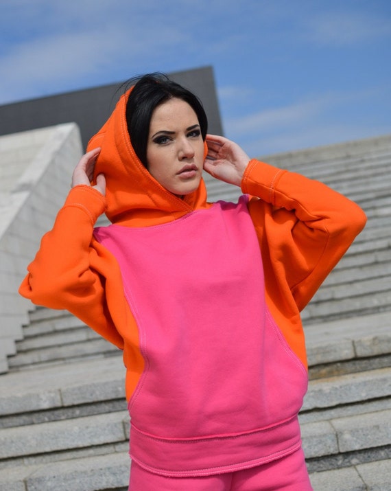 hoodie orange femme