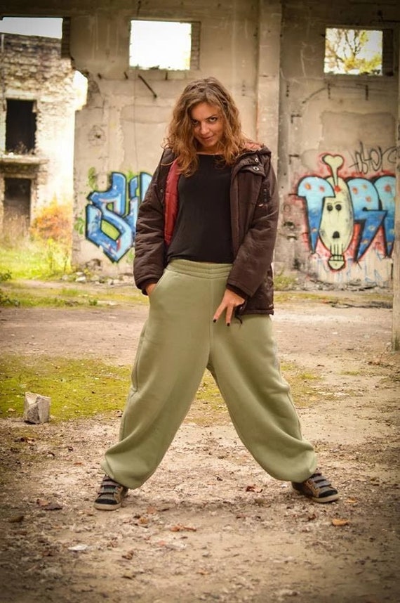 Khaki Sweatpants, Plus Size Hiphop Joggers Men Women Casual