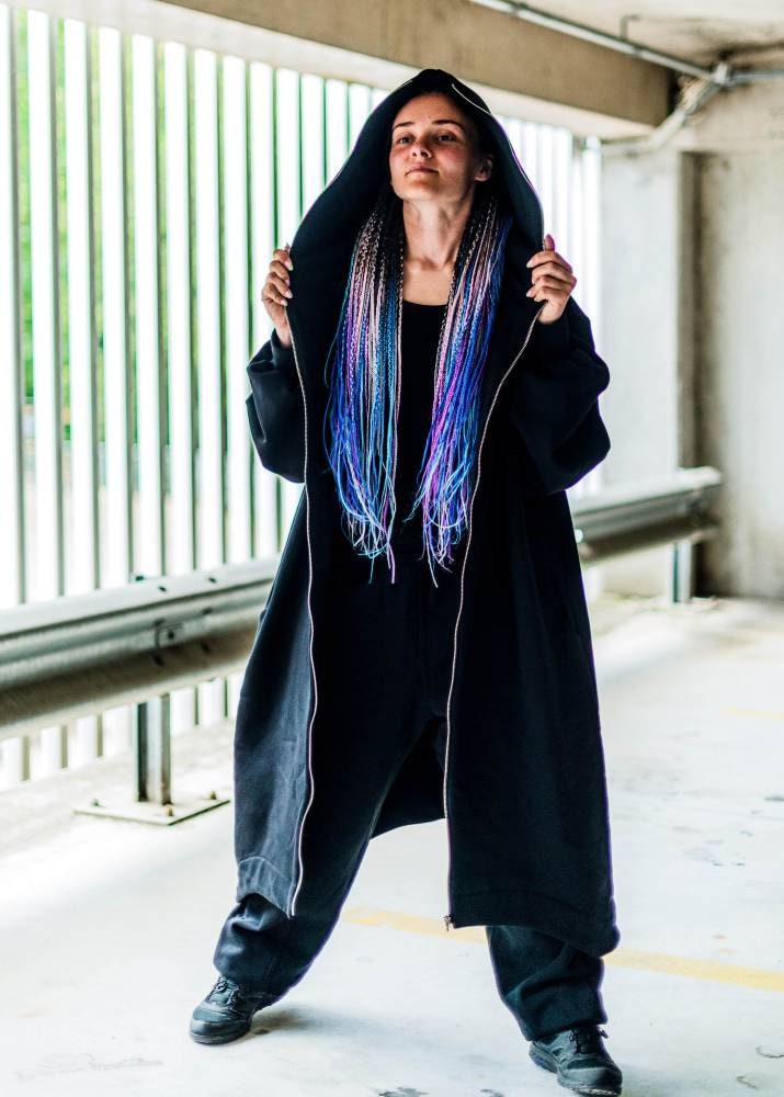 Black Long Big Hood Hoodie, Black Oversized Maxi Zip Hoodie Black Long Big Hood Hoodie, Black Oversized Maxi Zip Hoodie