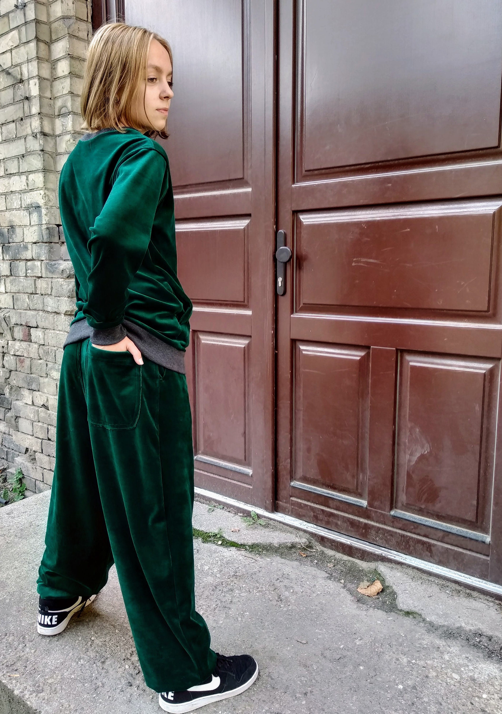 超特価激安 YARDSALE YARDSALE GREEN VELOUR HOODIE HOODIE GREEN