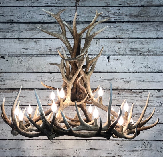 5 Ft X 4 Elk Antler Chandelier 5 Ft X 4 Elk Antler Chandelier, Restoration Hardware Natural Antler Chandelier