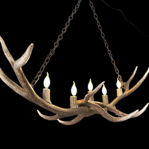 Available Now! Antler Chandelier Lighting, Farmhouse Antler Light, Rustic Lighting, Elk Antler Light, Island Lighting, Game Table Light
