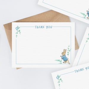 Cartes de correspondance Peter Rabbit Beatrix Potter Cartes de remerciement Cartes postales - Lot de 10 avec enveloppes