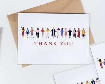 Pack of 10 Sisterhood, Friendship, Strong Women Thank you / Note cards with Envelopes