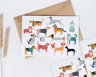 Pack of 10 Dog Themed Note cards Notecards Notelets Thank You Any Occasion Correspondence Stationery, A6 cards with Envelopes