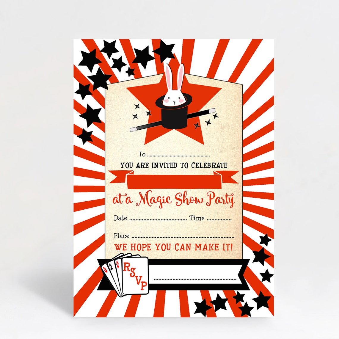 MAGIC SHOW BIRTHDAY Party Invitations Magician Party Magic - Etsy UK