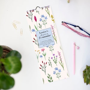 Perpetual Calendar, Birthdays, Anniversaries, Special Occasions &#39;Wild Flowers&#39; Personalised Calendar