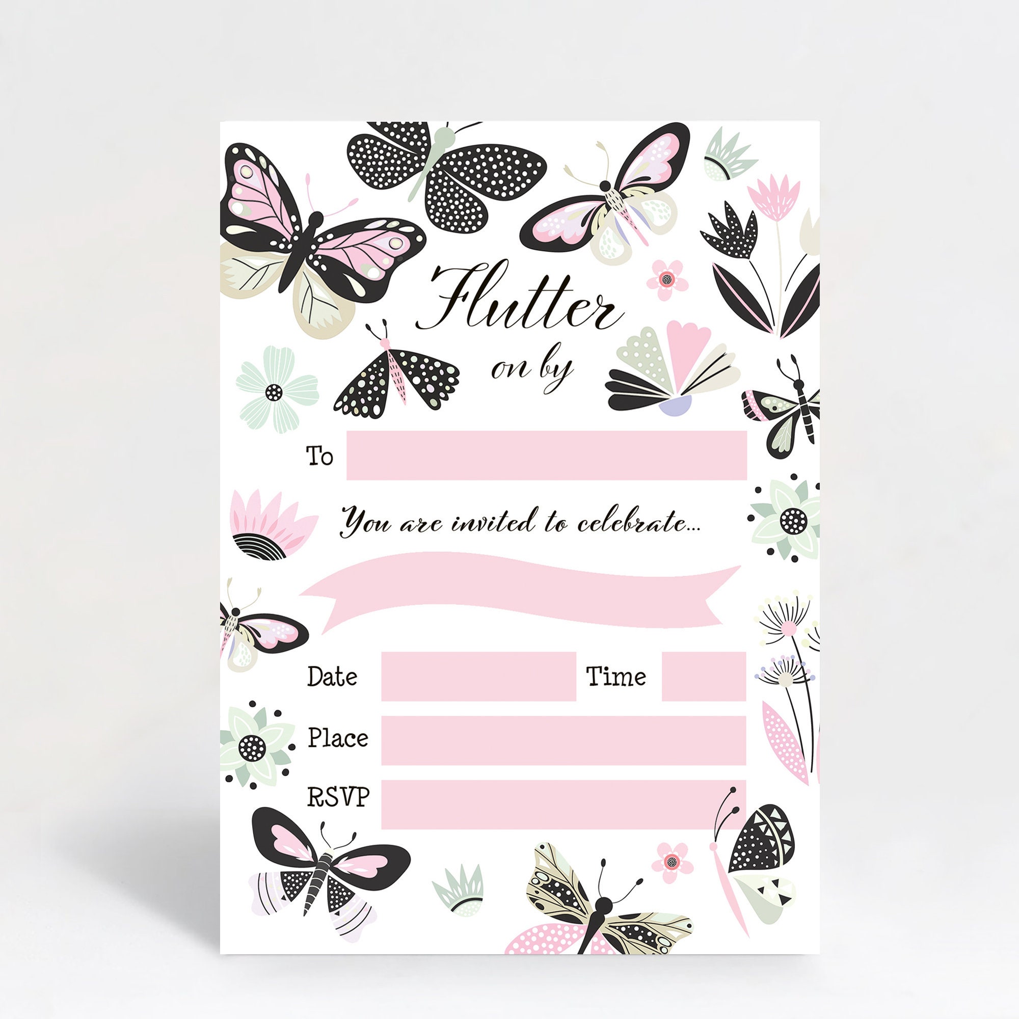 BUTTERFLY BIRTHDAY INVITATIONS Butterflies Party Invite