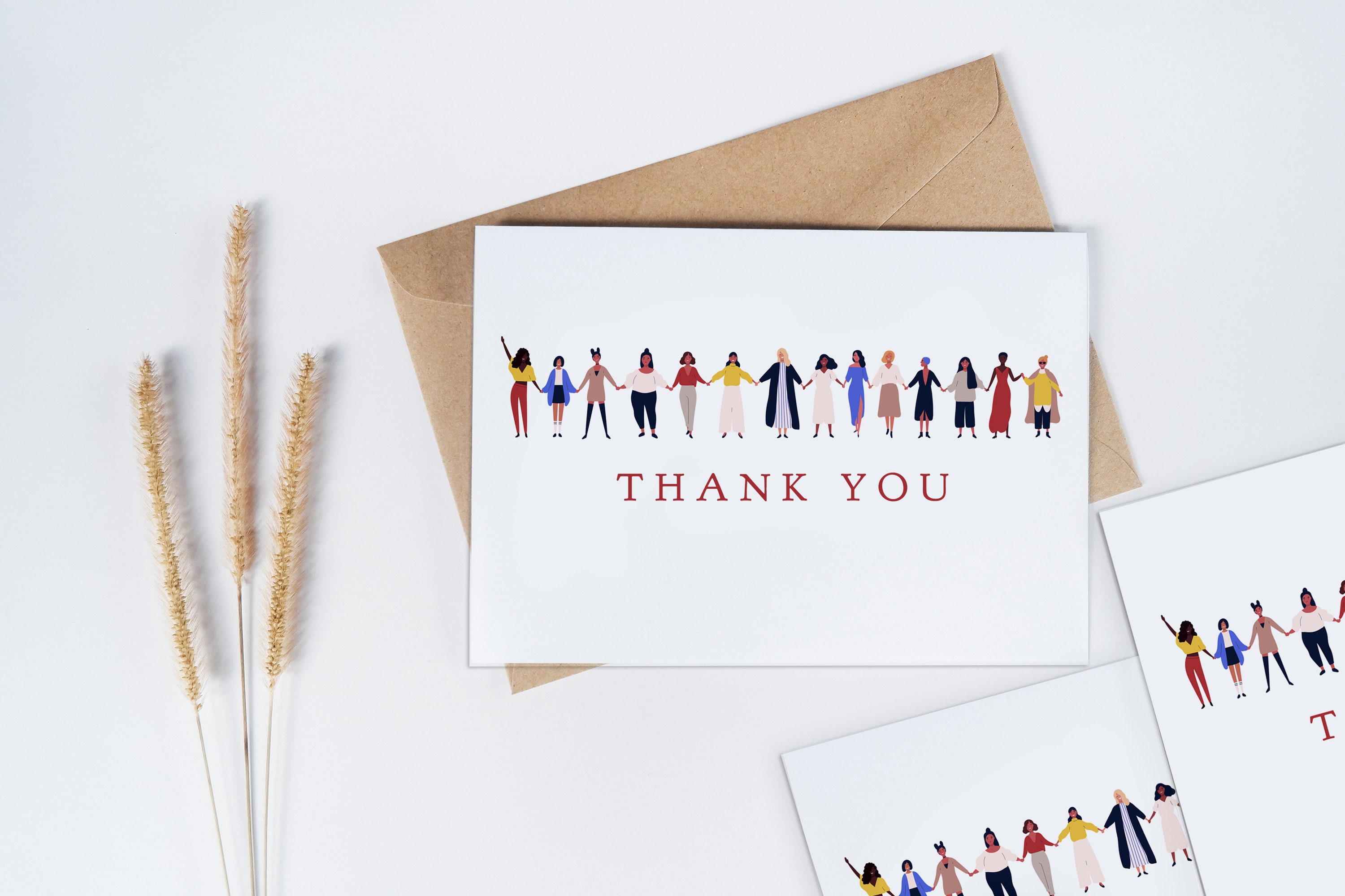 Pack of 10 Sisterhood, Friendship, Strong Women Thank you / Note cards with Envelopes
