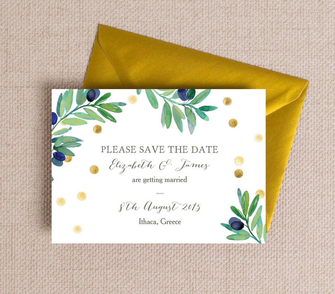 Olive Wreath, Green and Gold, Olive Branch Inspired Wedding Save the