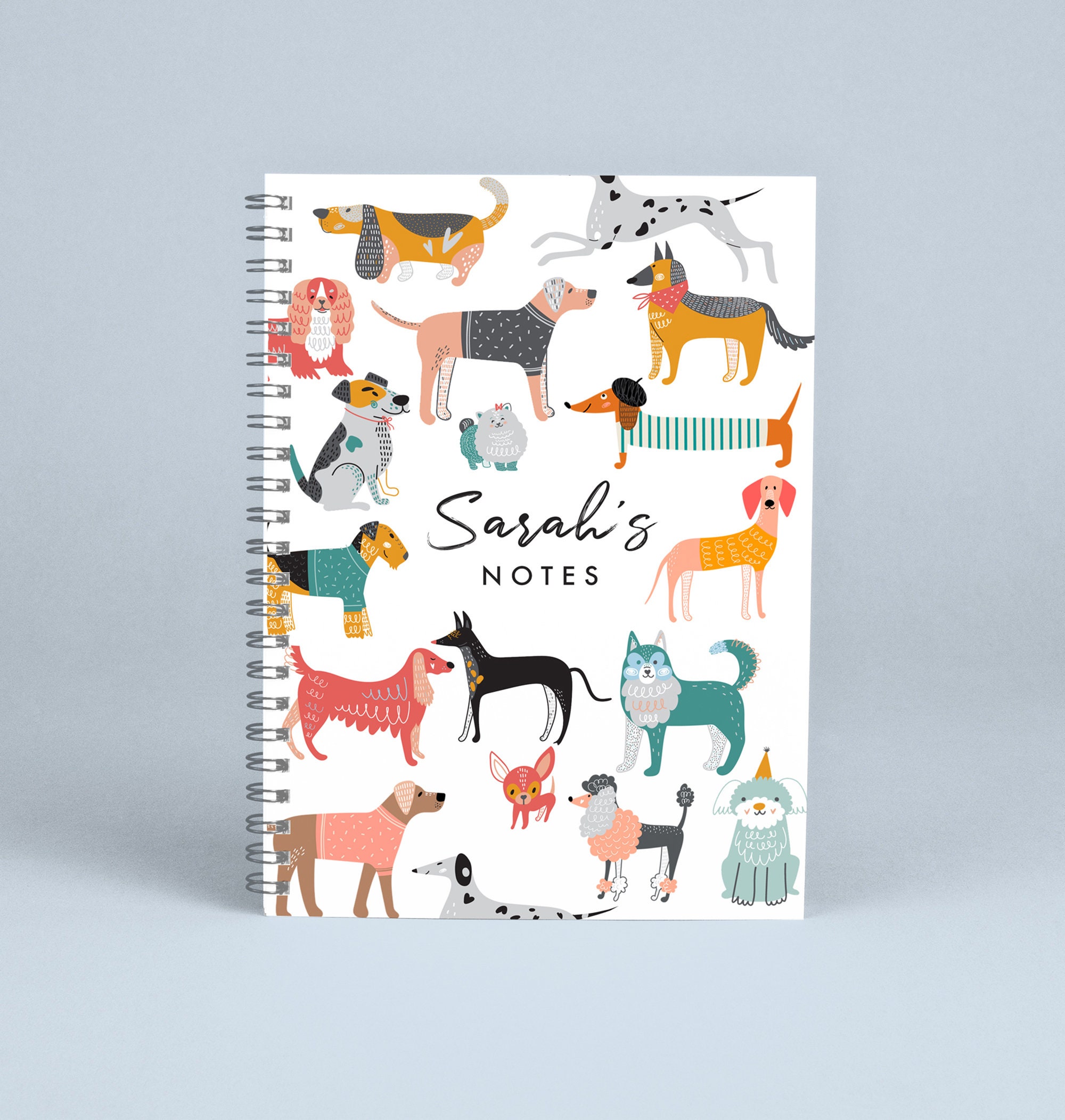 Notebook Personalised Illustrated Dog Breeds Pet dogs Etsy