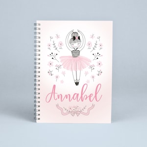 Ballerina Ballet Dancing Notebook Personalizado Nota Libro Pad, A5 Niñas Niños Niños Niños, Regalo de cumpleaños Rosa Reino Unido