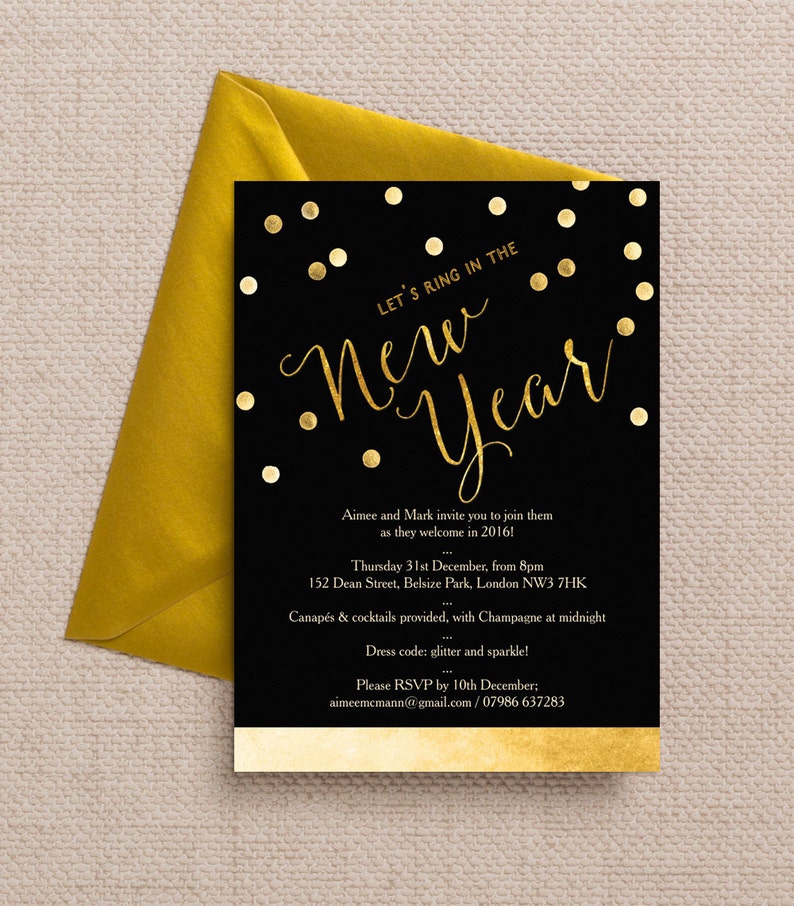 New year invitation. New invite. New invitation. Invitation card for the new year. New year flyer.