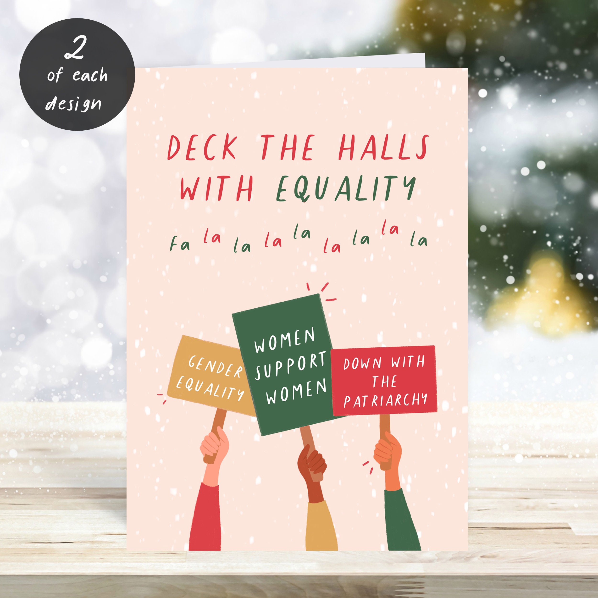 Feminist Christmas Card: All I Want is Equality, Feminist Christmas,  Christmas Gifts Under 5 Dollars, Funny Christmas Card, Feminist Gifts 