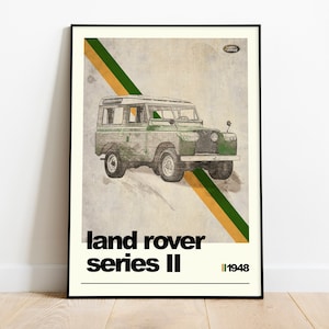 Land Rover Print, Gift for Dad, Car Poster, Land Rover Series II Poster ...