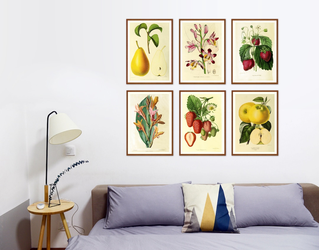 Set of 6 Prints, Botanical Print Set, Botanical Illustrations, Modern ...