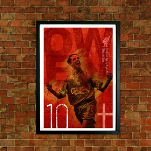 Michael Owen Print, Liverpool FC Poster, Football poster, Mid Century Art, Modernist Typography Print, Childrens Bedroom Art, Man Cave Art