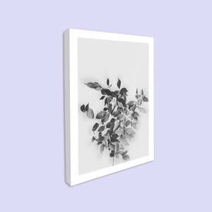Floral Print, Canvas Print, Wild Flower Print, Botanical Print, Vintage Wall Art, Black and White Print, Minimalist Print, Kitchen Wall Art