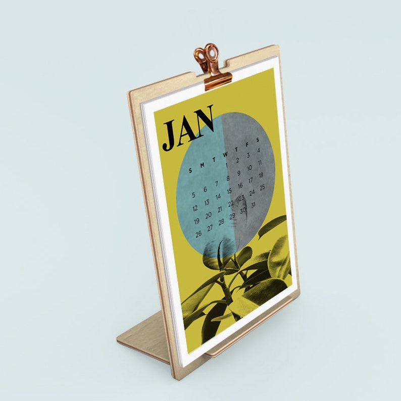 2020 Desktop Calendar with Easel Botanical Gift Desk Easel Etsy