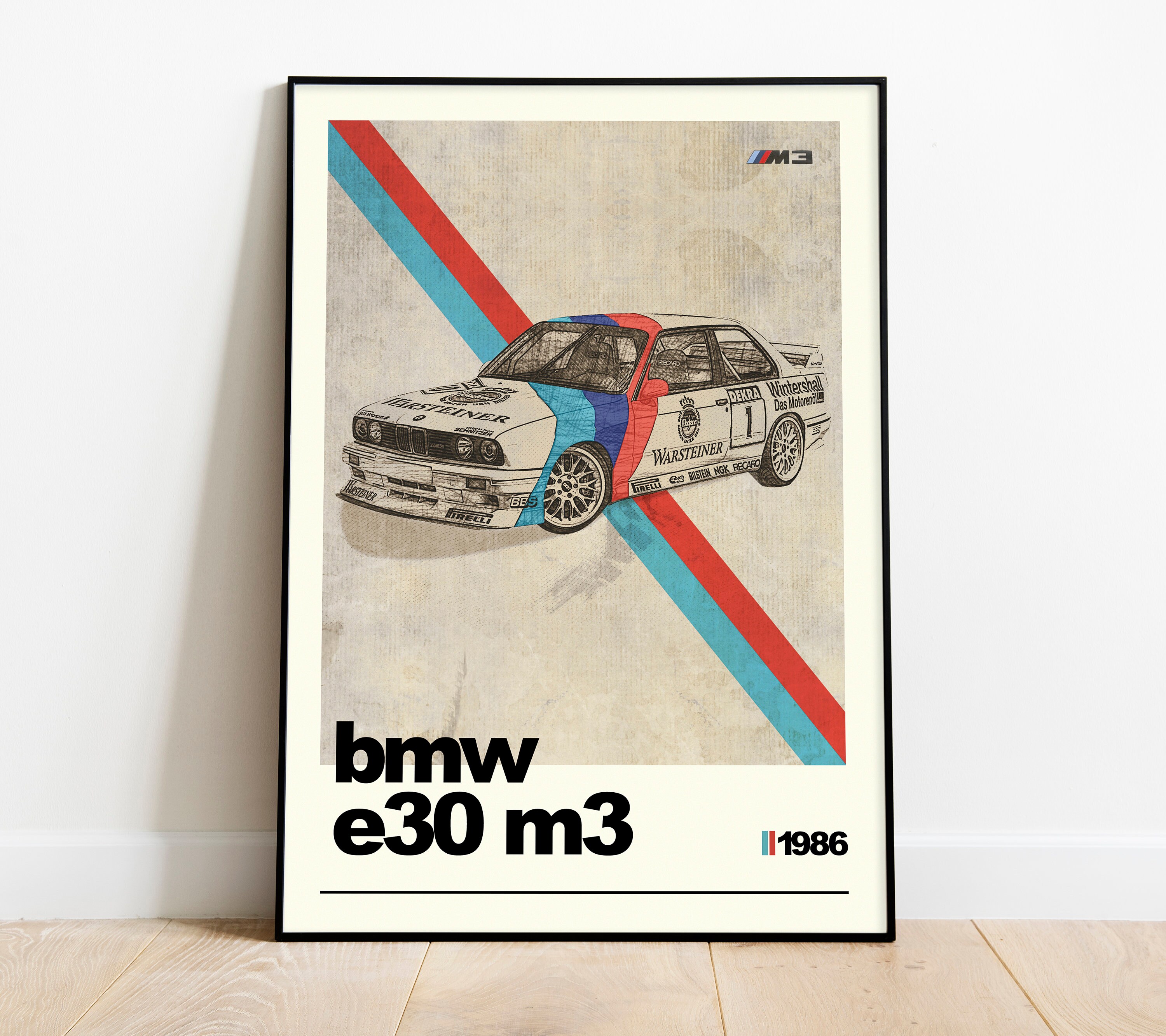 BMW E30 M3 Print Gift for Dad Car Poster BMW Wall Art -  Canada