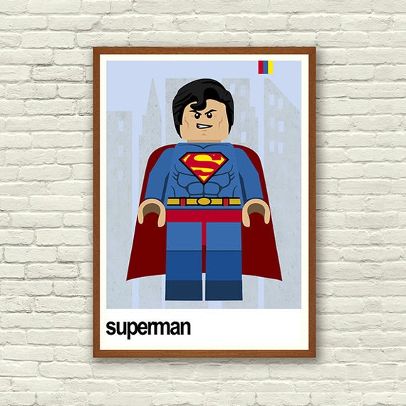 Boys Room Decor Superhero Print Superman Poster For Gift Comic Graphic Posters