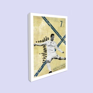 Cristiano Ronaldo Canvas Print, Real Madrid FC Poster, Football art, Mid Century, Modernist Typography, Children Bedroom Art, Man Cave Art