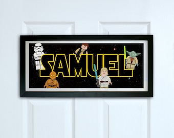 Printable Personalised door sign print, Star Wars door sign, Kids Bedroom door sign, Personalized name sign, Nursery decor, Star Wars Sign
