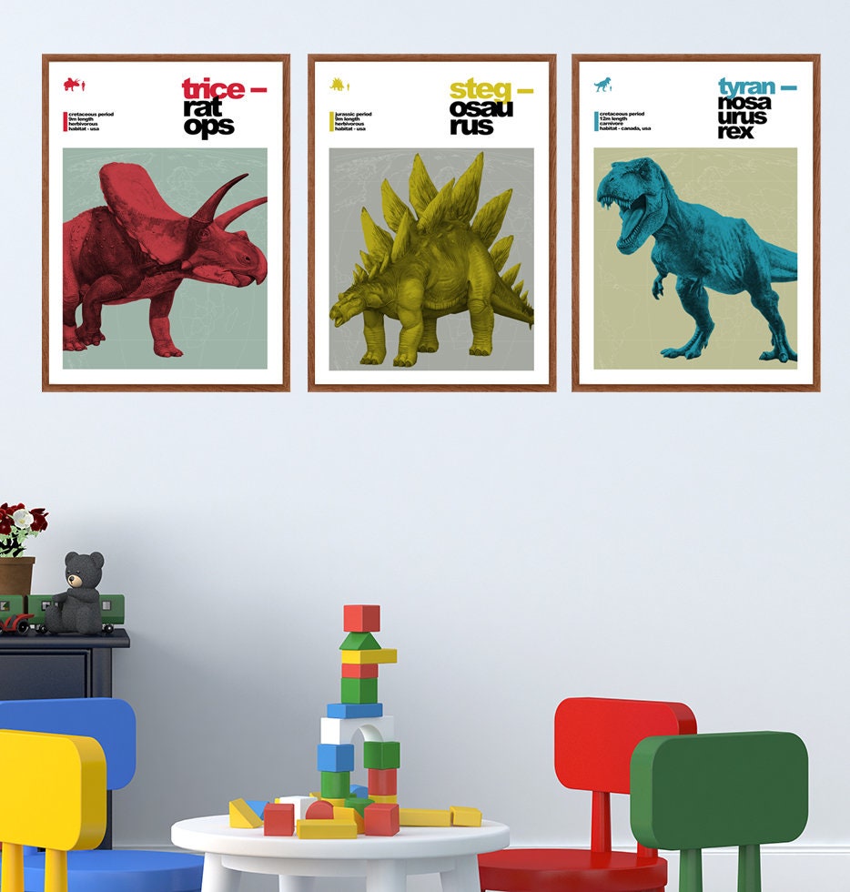 Exposé Sur Les Dinosaures à Imprimer Impressions de dinosaures Ensemble de 3 estampes de - Etsy Canada