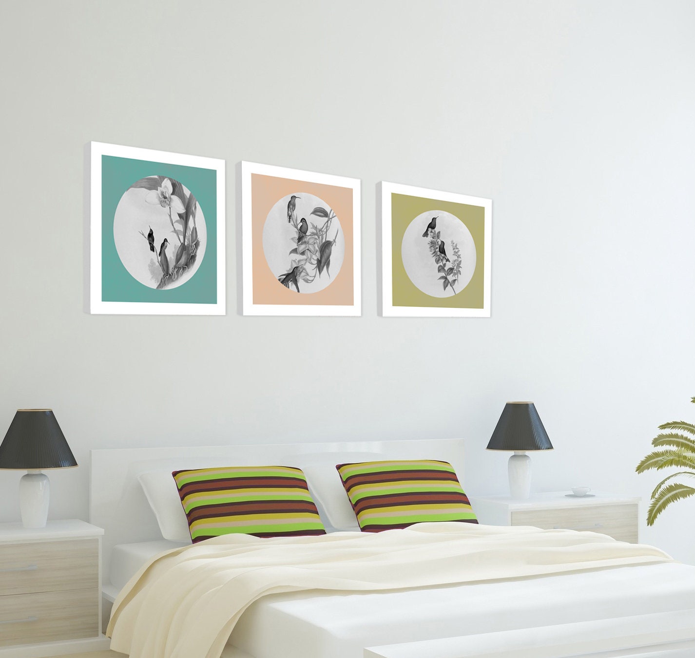 Set of 3 Nursery Canvas Prints Set of 3 Bird Prints Modern Etsy UK