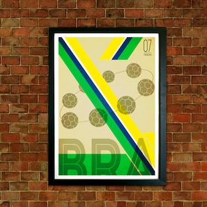 Brasilien Fußball Druck - Brasilien Fußball Club Poster, Mid Century Art, Modernist Typografie Druck, Kinder Schlafzimmer Kunst, Geschenk für ihn