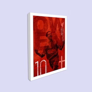 MIchael Owen Canvas Print, Liverpool FC Poster, Football art, Mid Century, Modernist Typography Print, Childrens Bedroom Art, Man Cave Art