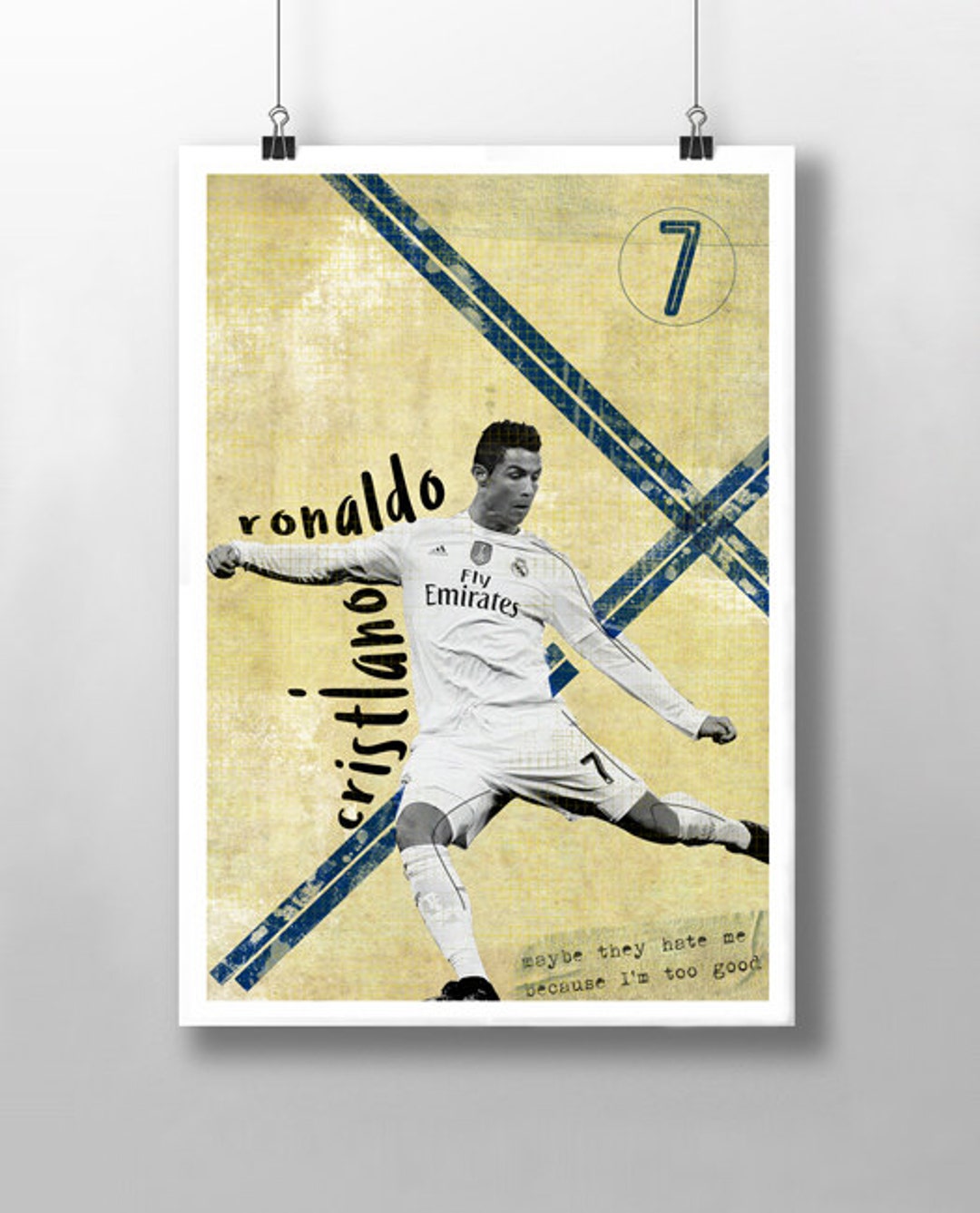 skrue Mild Rend Cristiano Ronaldo Print Real Madrid FC Poster Football - Etsy