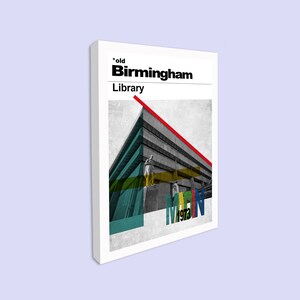 Modernist Print - Canvas print, Birmingham Library, Architectural Print, Jim Roberts, Architectural Print, Wall Art Print, Modernist Art