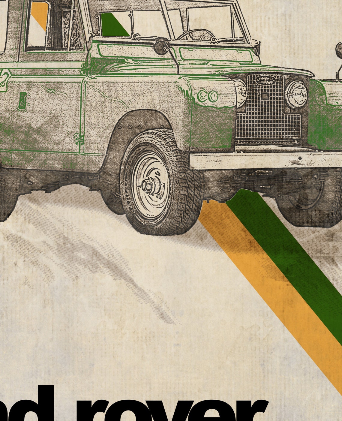 Land Rover Print, Gift for Dad, Car Poster, Land Rover Series II Poster ...