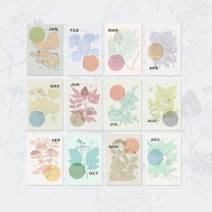 2026 Wall Calendar Refill, Botanical Gift, Wall Calendar 2026, Gift for Her, Botanical Set Calendar, 2026 Wall Calendar for your home
