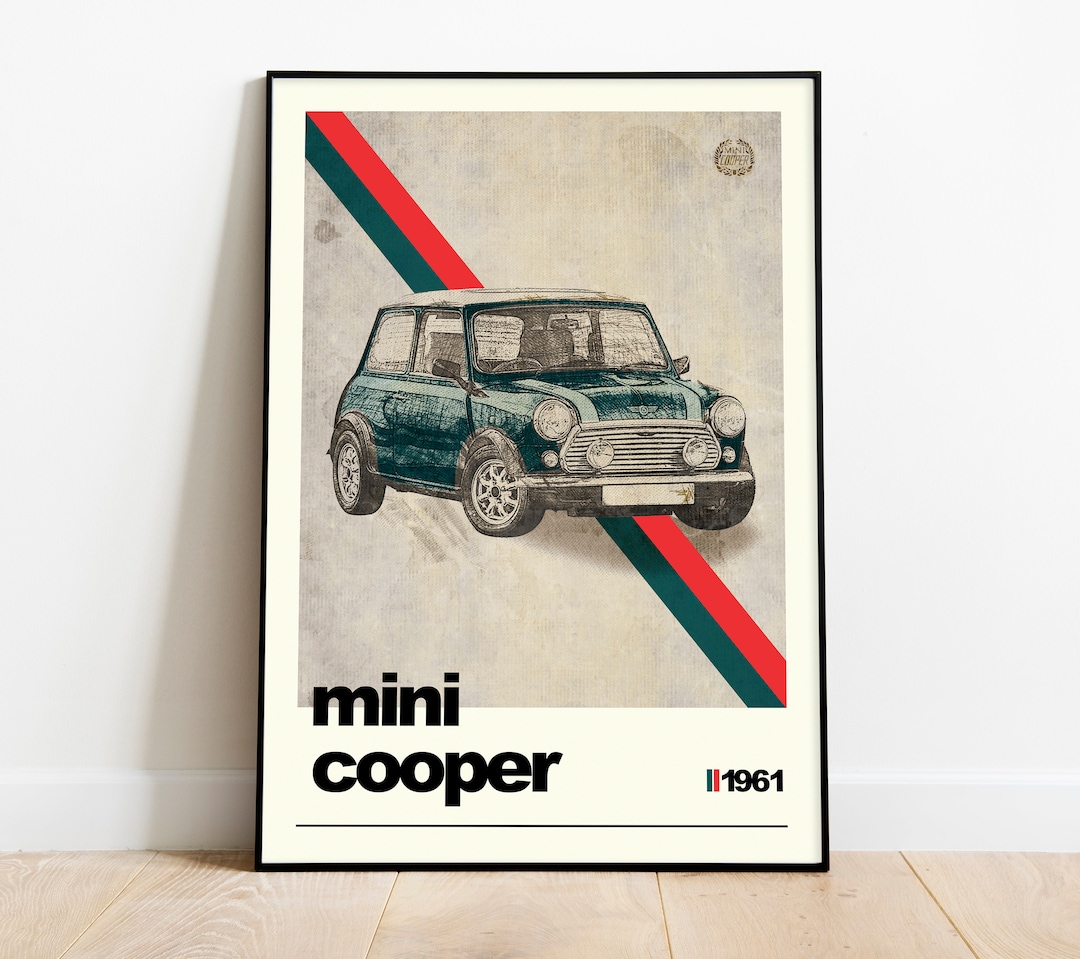 Mini Cooper Print, Gift for Dad, Car Poster, Mini Cooper Poster ...