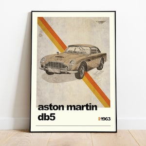 Aston Martin db5 Print, Gift for Dad, Car poster, Aston Martin Poster, Boys room décor, man cave poster, Aston Martin db5 Classic Art print