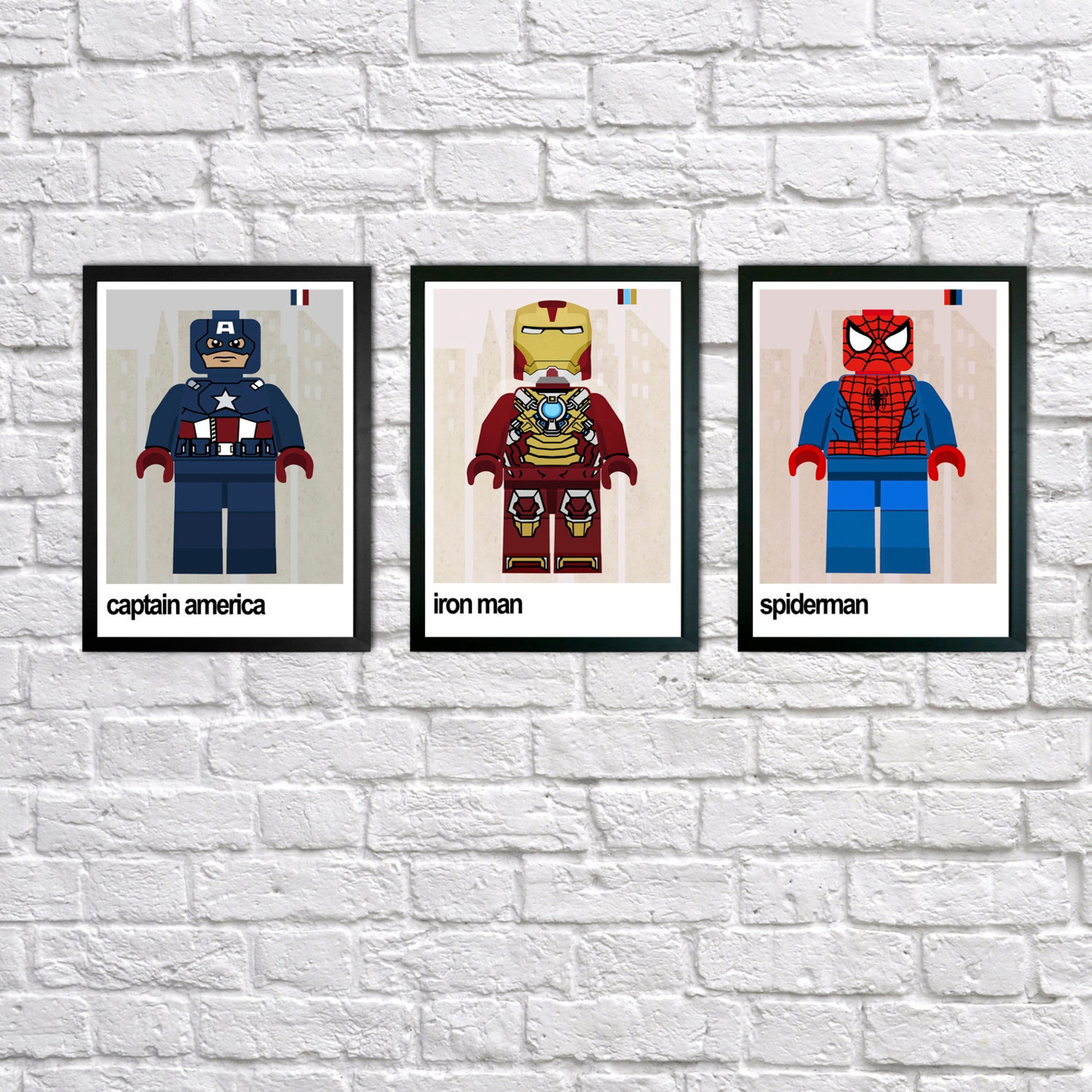 Superhero Wall Art Set of 3 Framed Prints Superhero Prints Etsy UK