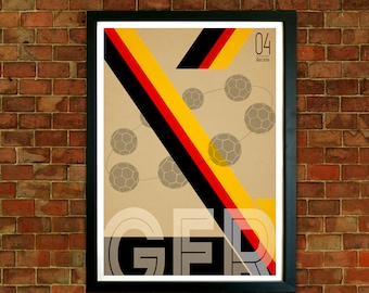 Germany football print -  Germany Football Club Poster,  Mid Century Art, Modernist Typography Print, Childrens Bedroom Art, Present for him
