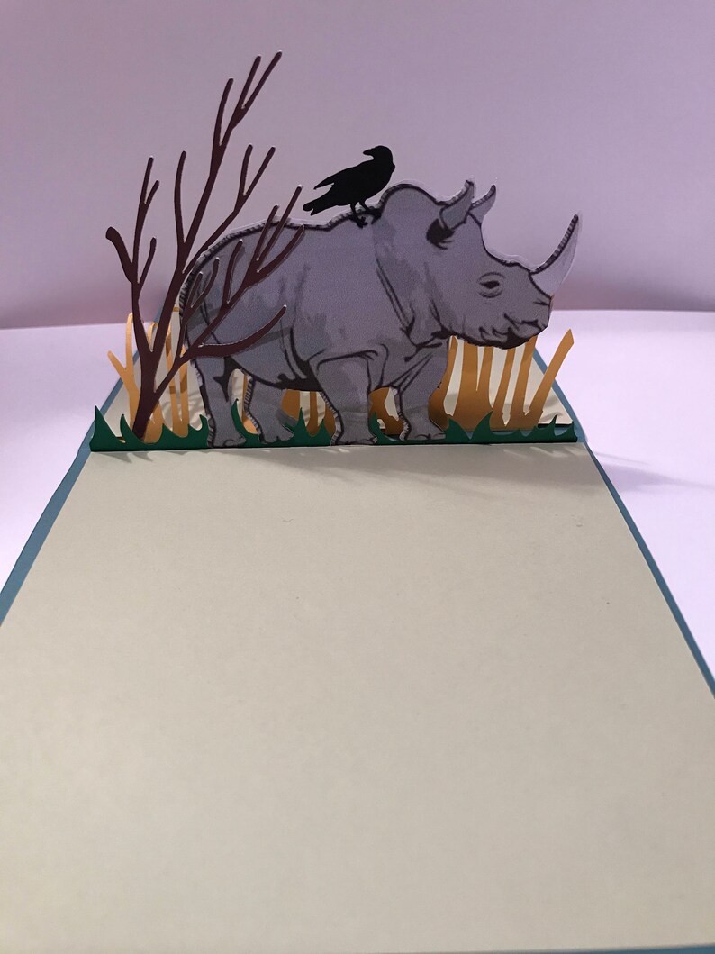 Handmade Pop up Rhino Card | Etsy