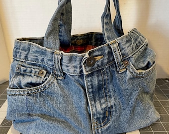 Custom bag made from repurposed jeans