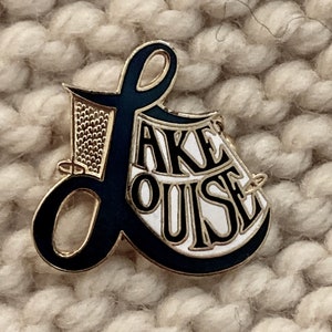 Vintage 1980s Lake Louise Skiing Enamel Pin